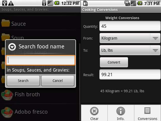 COOKING CONVERSIONS android