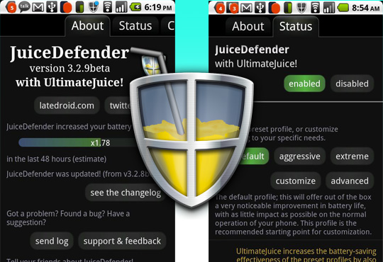 JuiceDefender Android application