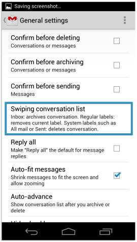 How to Enable Swipe to Delete on Gmail 4.2