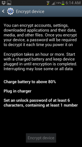 encrypt your Android on 4.2 Jelly Bean