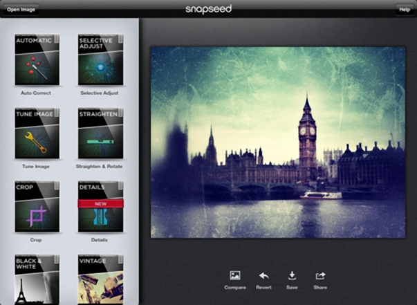 Snapseed was recently released as a free download onto the Google Play Store