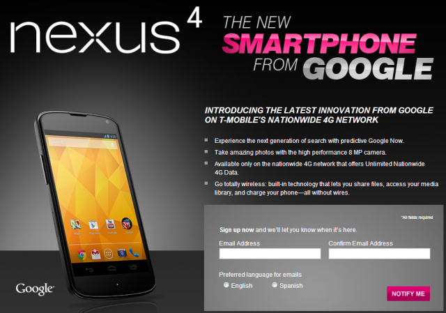 Buy the Nexus 4 on-contract