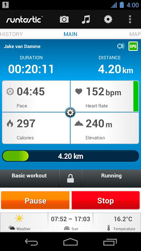 Runtastic measures the duration you have run for