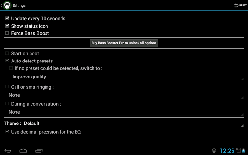 BASS BOOSTER SETTINGS