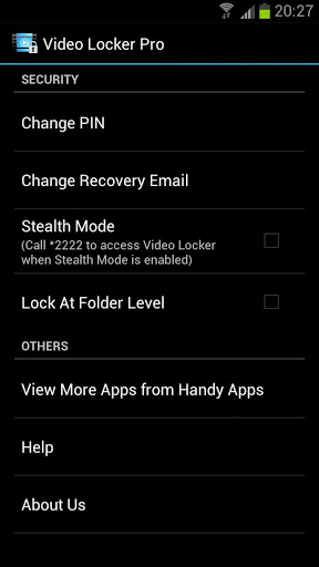 video locker pro settings