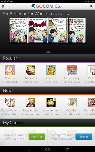 gocomics menu