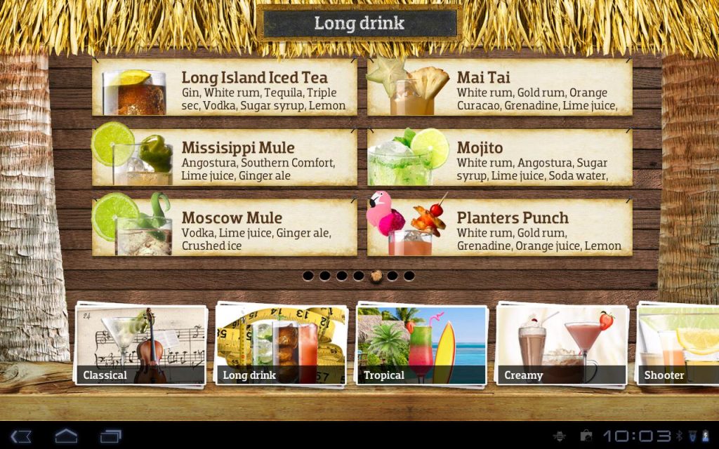 cocktail flow menu