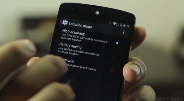 battery saving gps mode nexus 5