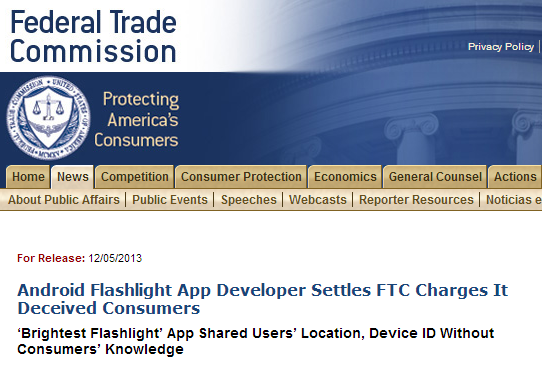 ftc brightest flashlight app