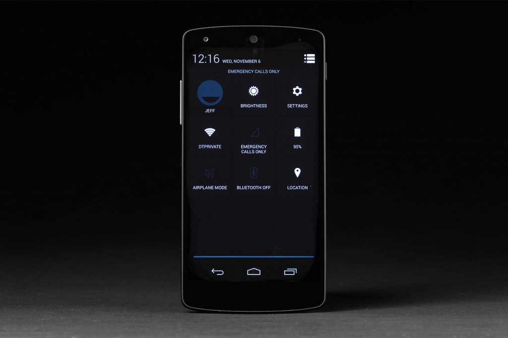 nexus 5 swipe down settings