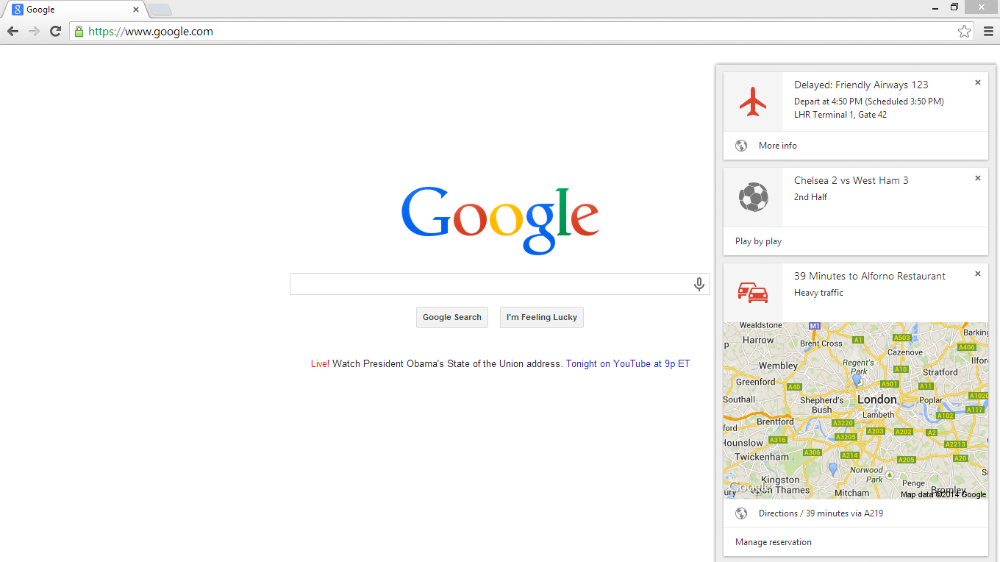 google now chrome