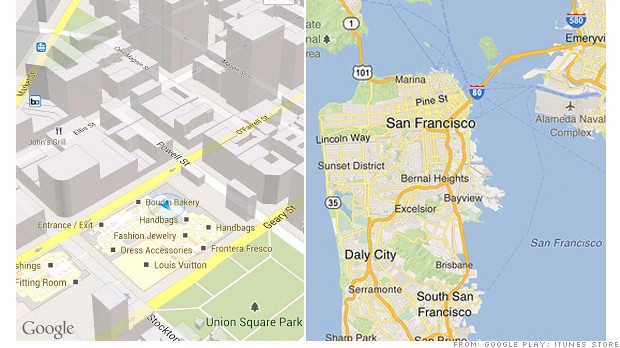 google maps ipad versus android