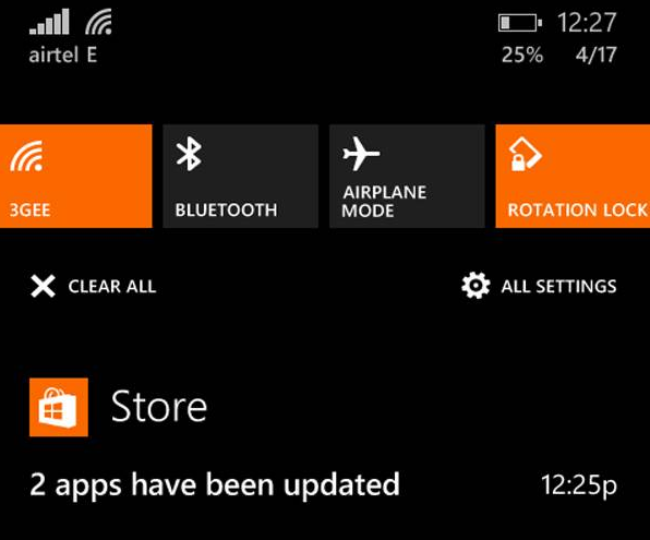 notification center windows phone 8-1