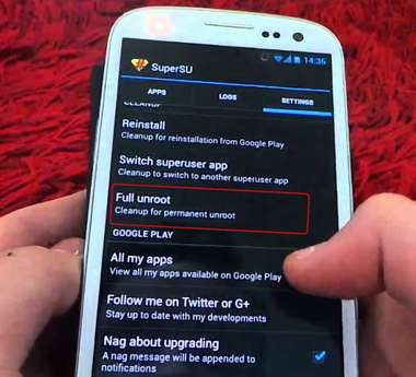 unroot supersu