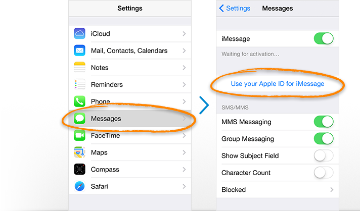 send text from iphone to mac