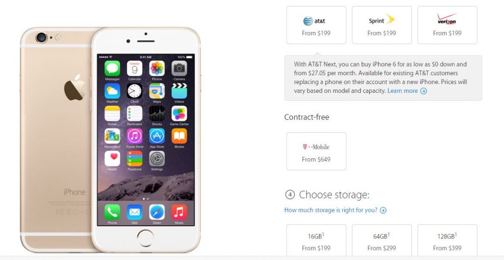 iphone 6 storage