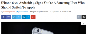 Writer Baits Android Users With Article: “9 Signs You’re a Samsung User Who Should Switch to Apple”