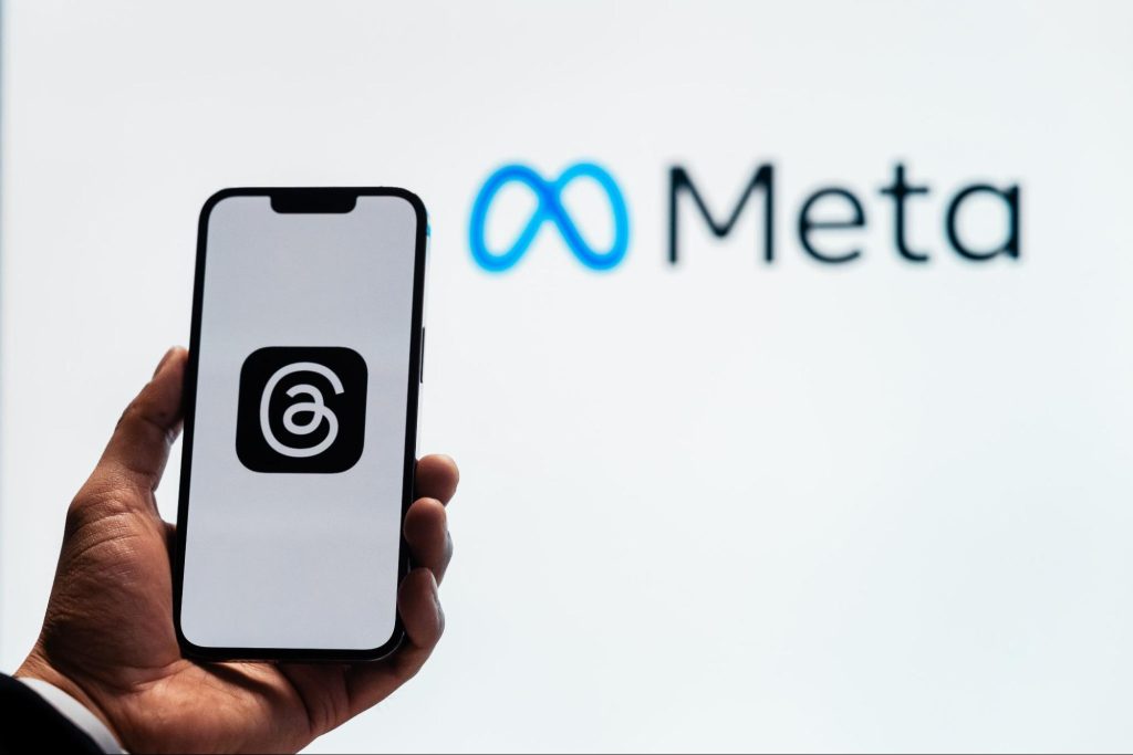 A Mobile Phone with Meta Logo